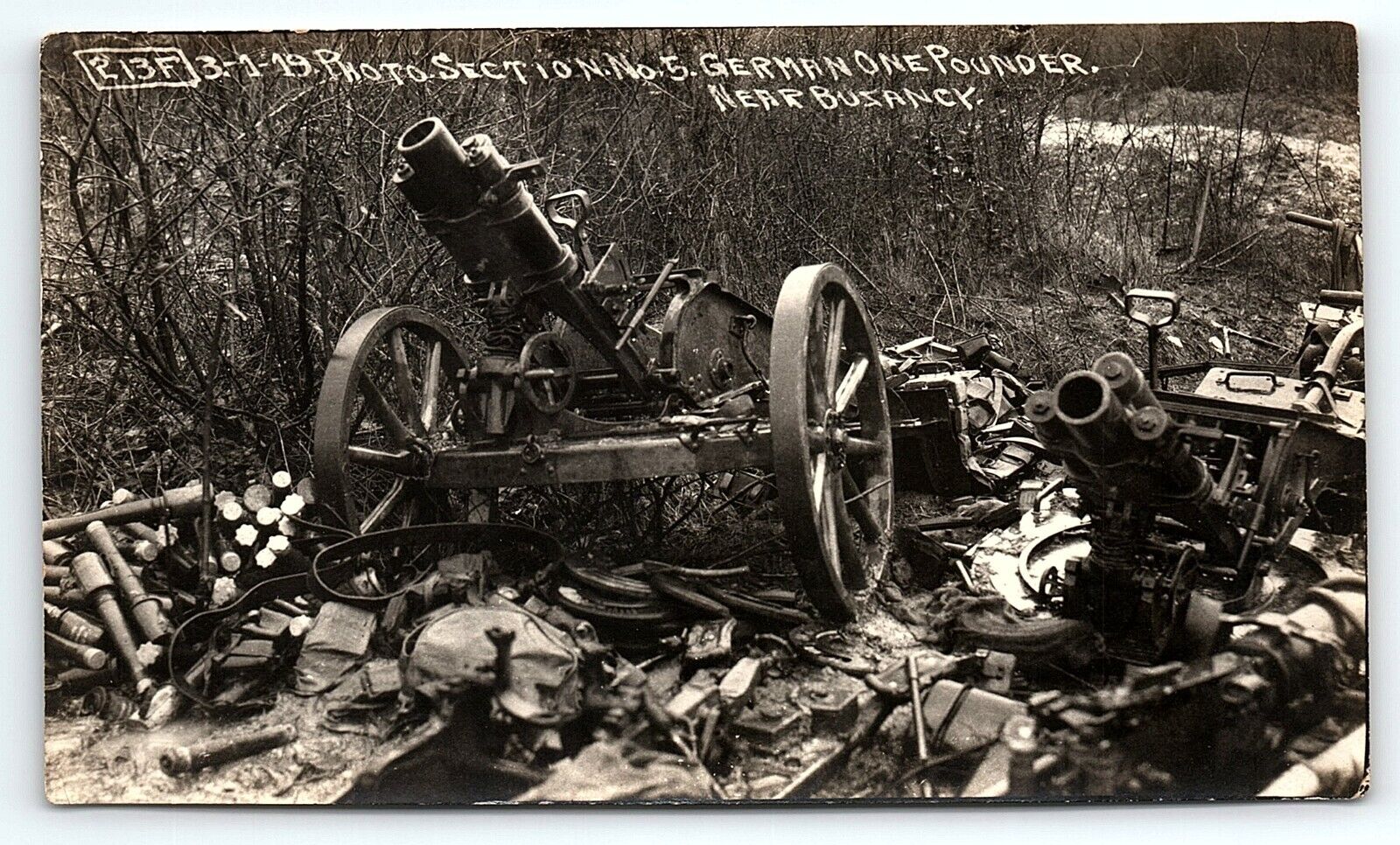 3-1-19 WWI ORIGINAL AUTHENTIC PHOTO GERMAN ONE POUNDER ARTILLERY GUN  P1572