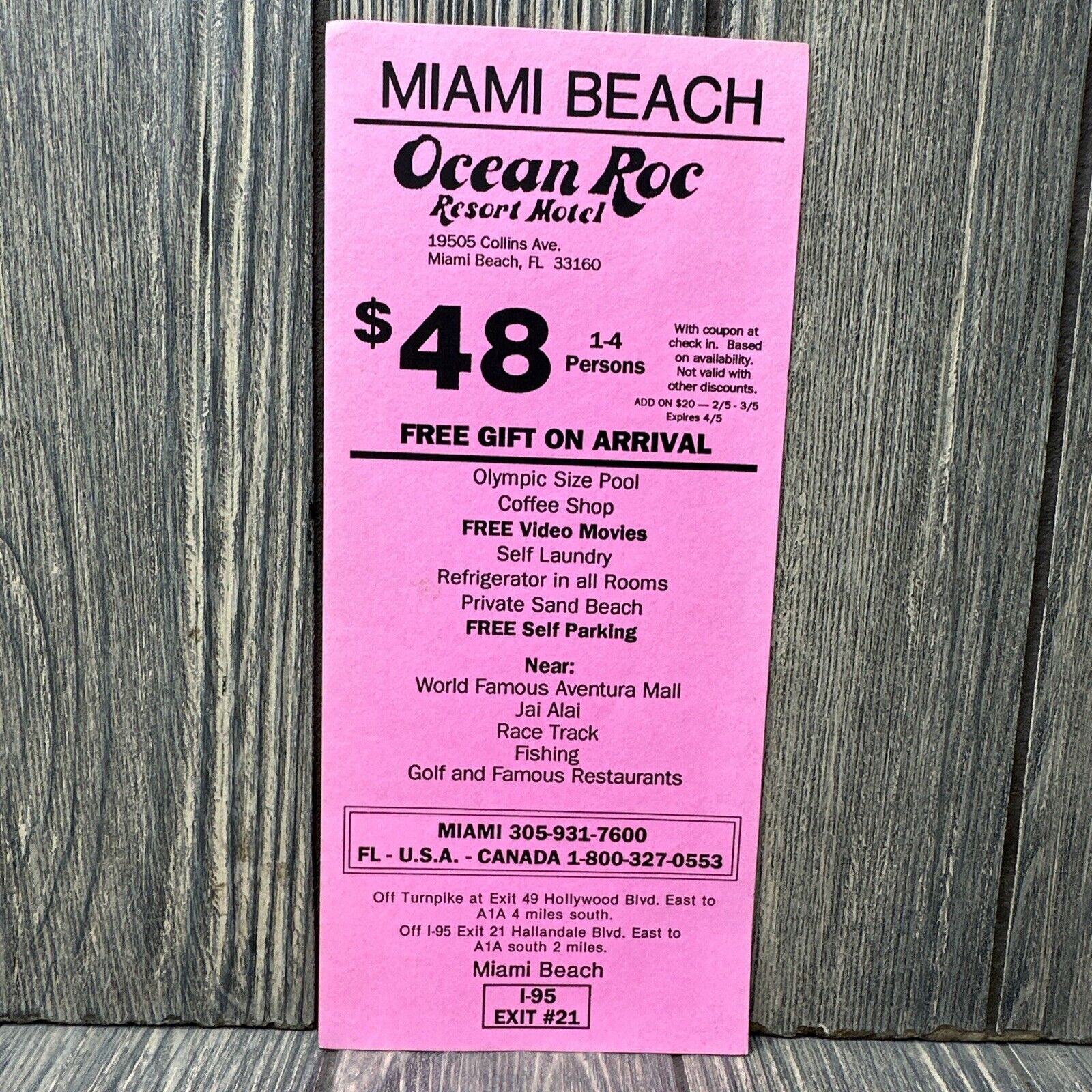 Vintage Miami Beach Ocean Roc Resort Motel Florida Brochure