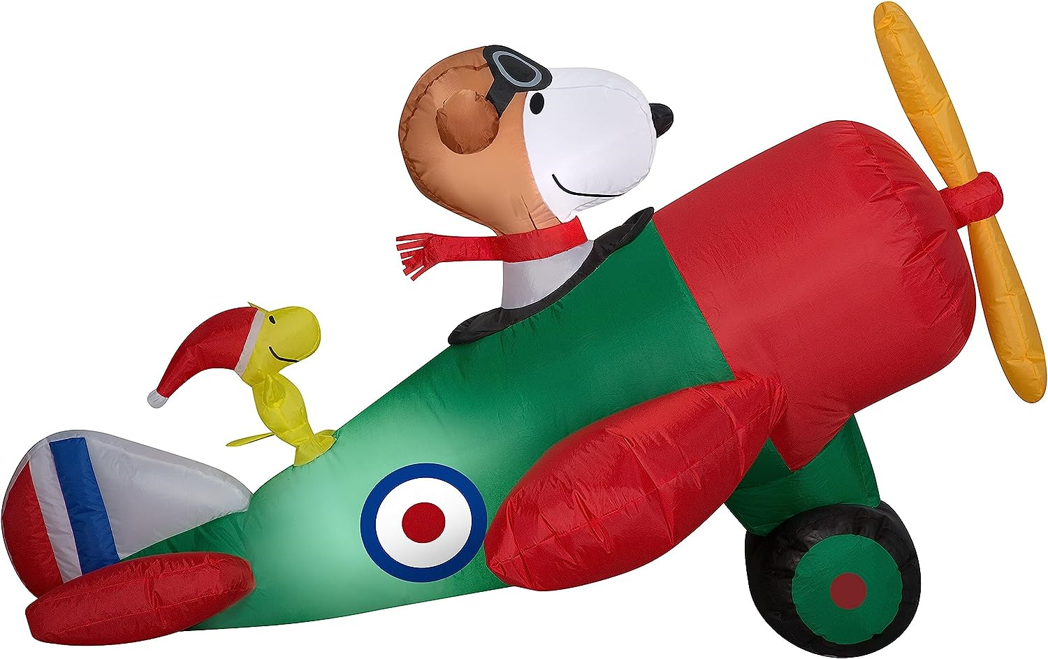 Gemmy Christmas Airblown Inflatable 4.5' Snoopy in Airplane Scene