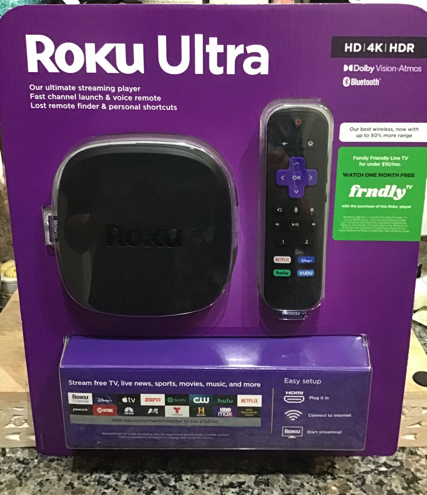 Roku Ultra HD 4K HDR Ultimate Streaming Player w/ Bluetooth & Remote BRAND NEW