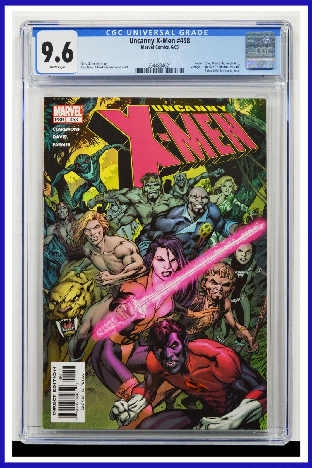 Uncanny X-Men #458 CGC Graded 9.6 Marvel June 2005 White Pages Comic Book.