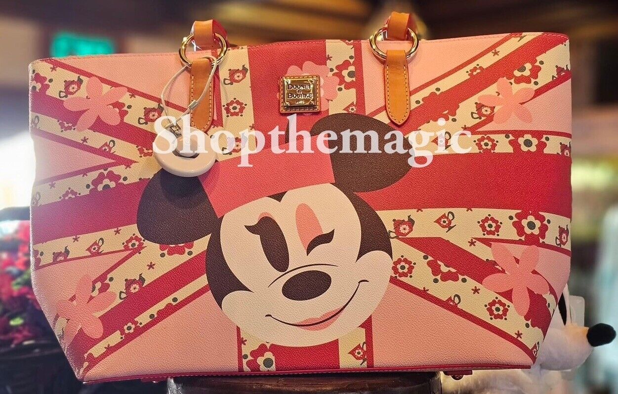 2024 Disney Parks Epcot UK London Minnie Mouse Cheers Dooney & Bourke Tote Bag.