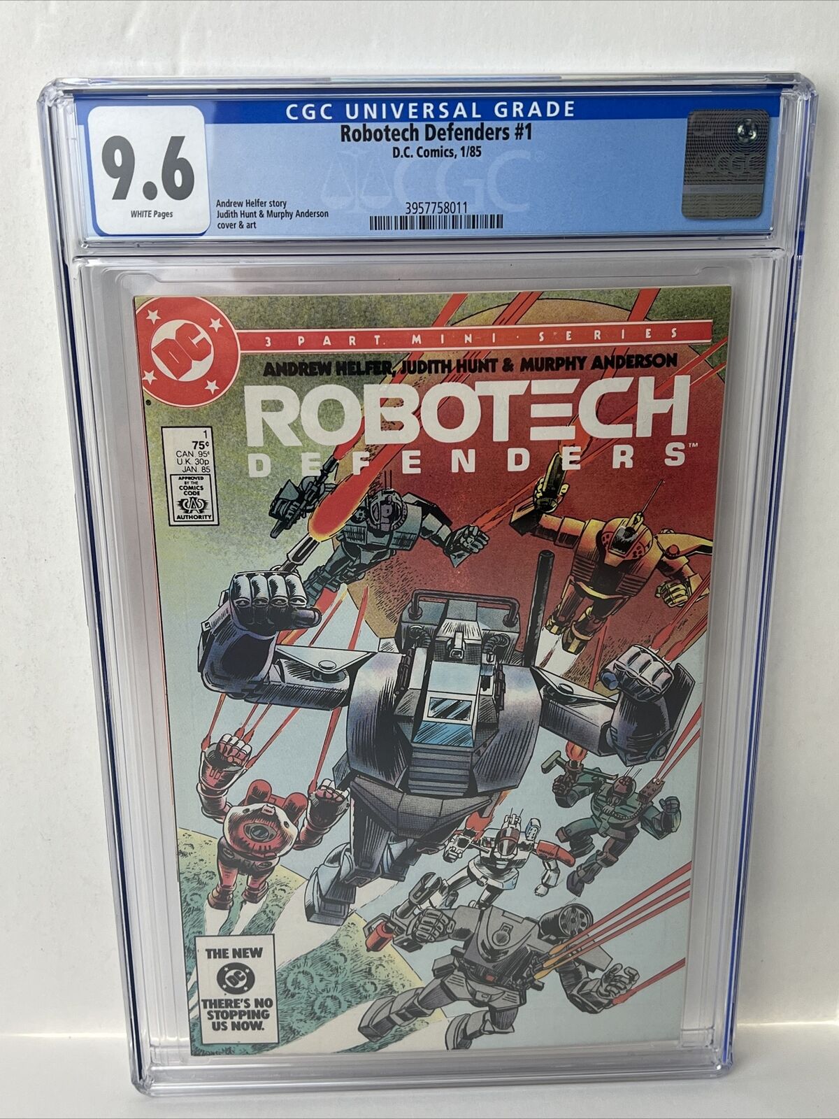 Robotech Defenders 1 CGC 9.6 White Pages DC January 1985
