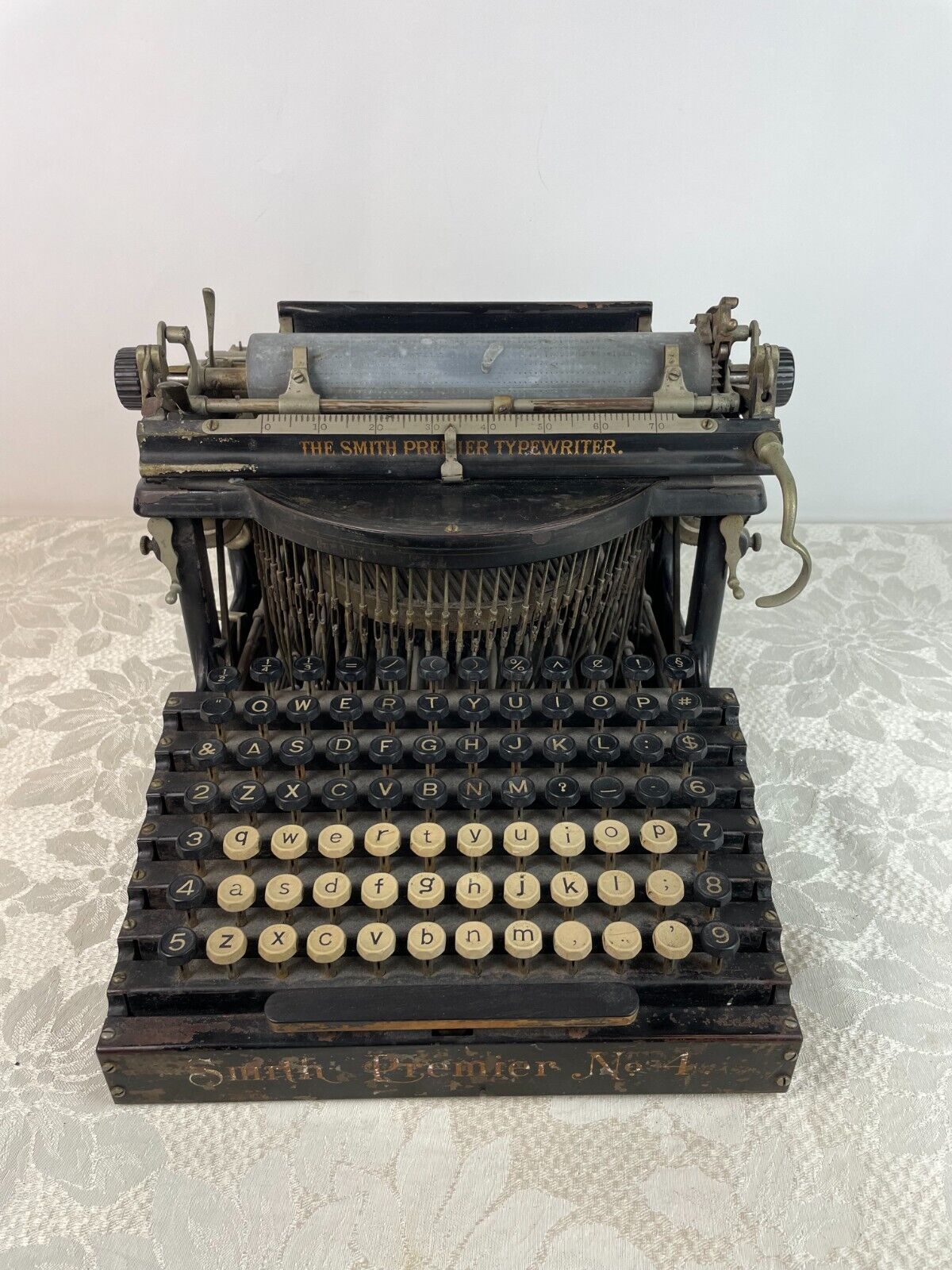 Antique 1890s Smith Premier No 4 Typewriter, Works with some issues.