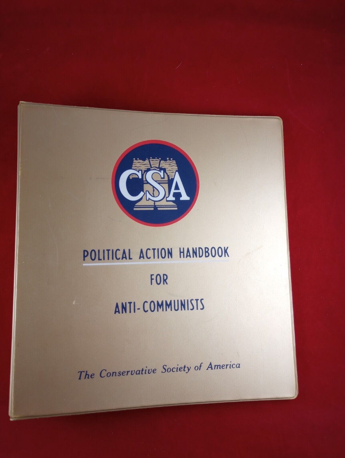 Vtg Rare CSA Political Action Handbook For Anti Communist Binder Only *F