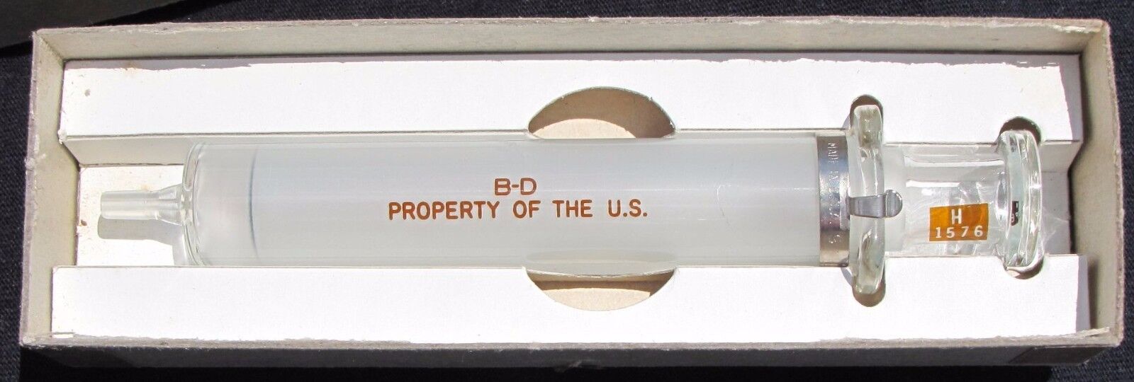 1953 B-D US NAVY 10cc/ml Glass Syringe Korean War Era Property of U.S. Milsurp