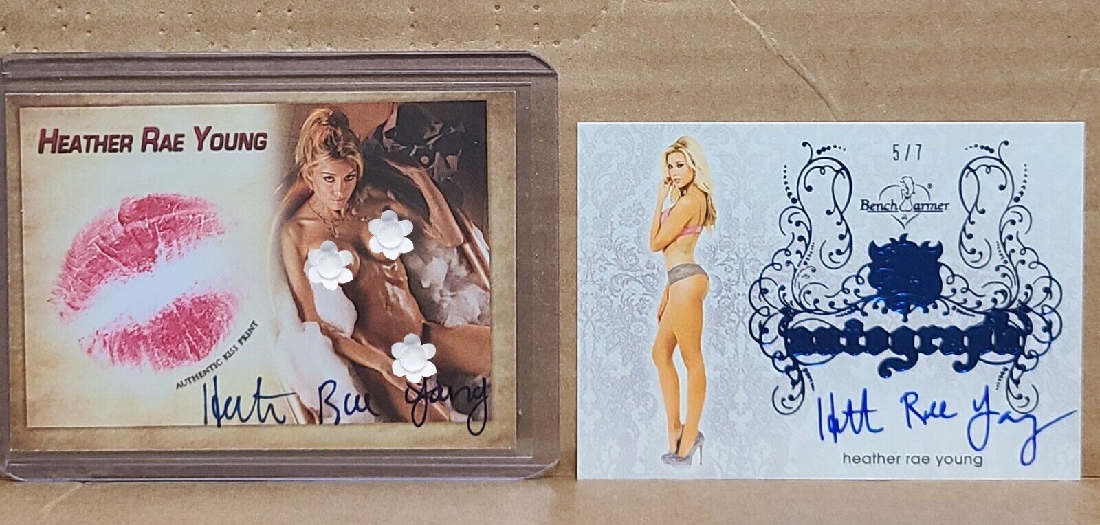 Heather Rae Young Kiss and Autograph Cards