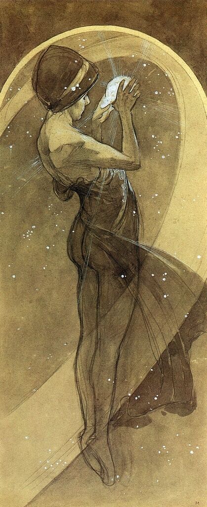 North Star by Alphonse Alfons Mucha Art Nouveau Deco Picture Poster Print NEW