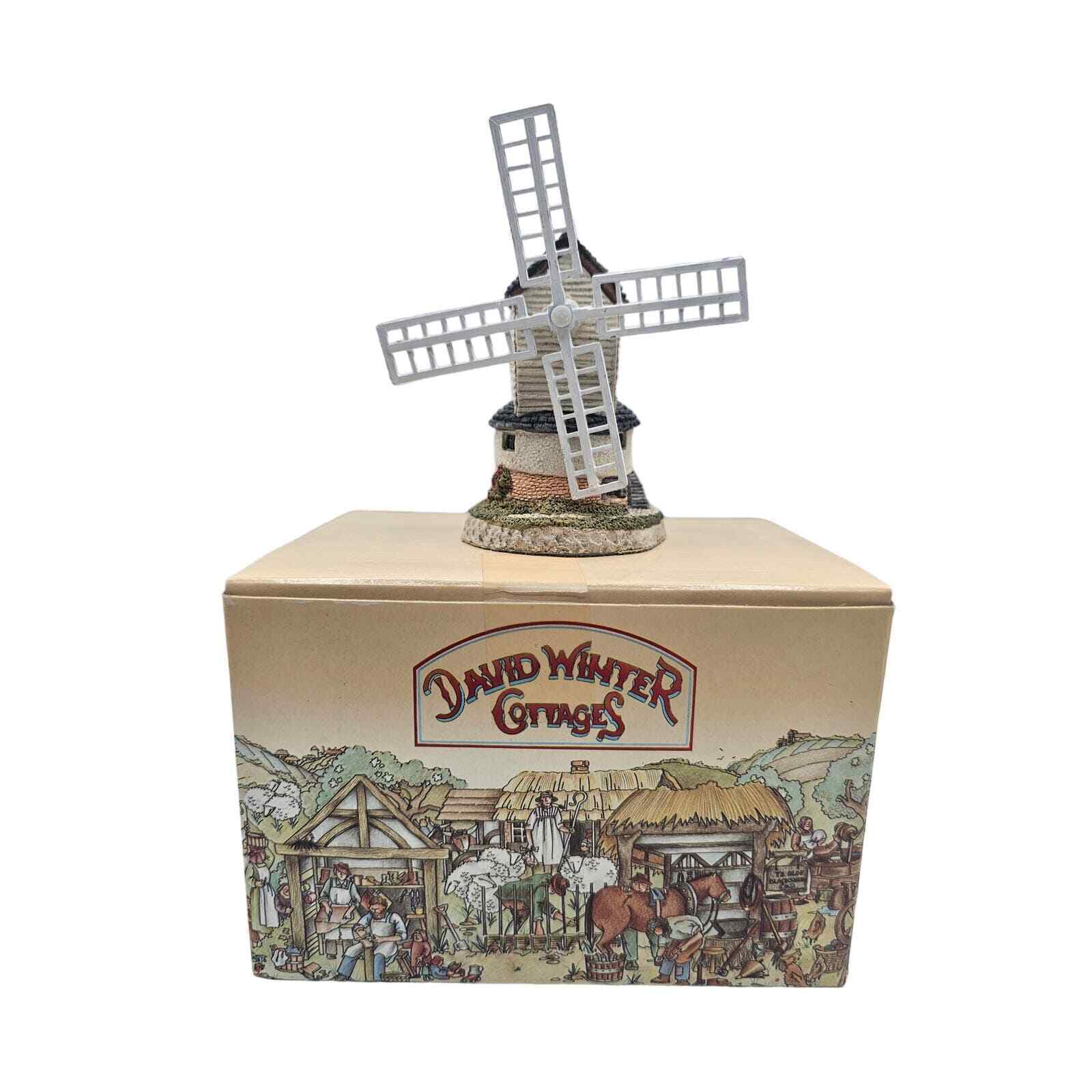 Vintage 1985 David Winter Cottages Moving Windmill Figure in Box