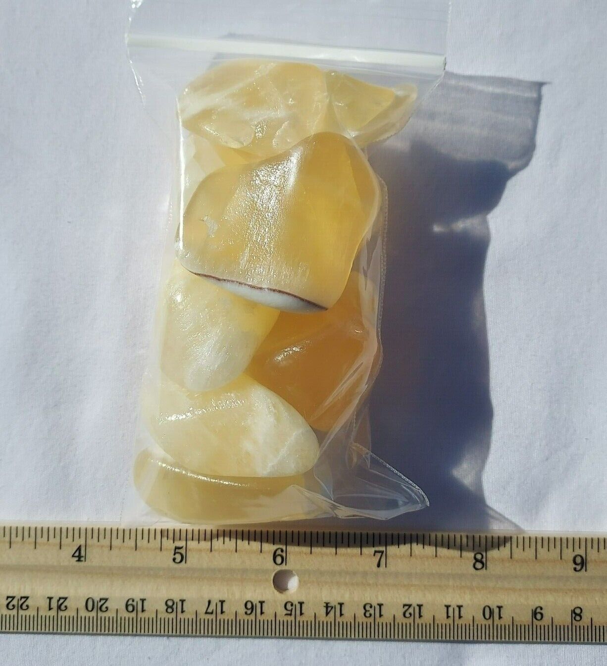 Utah Honeycomb Calcite Tumbled Stones  - Yellow Tumbled Gemstones Bulk