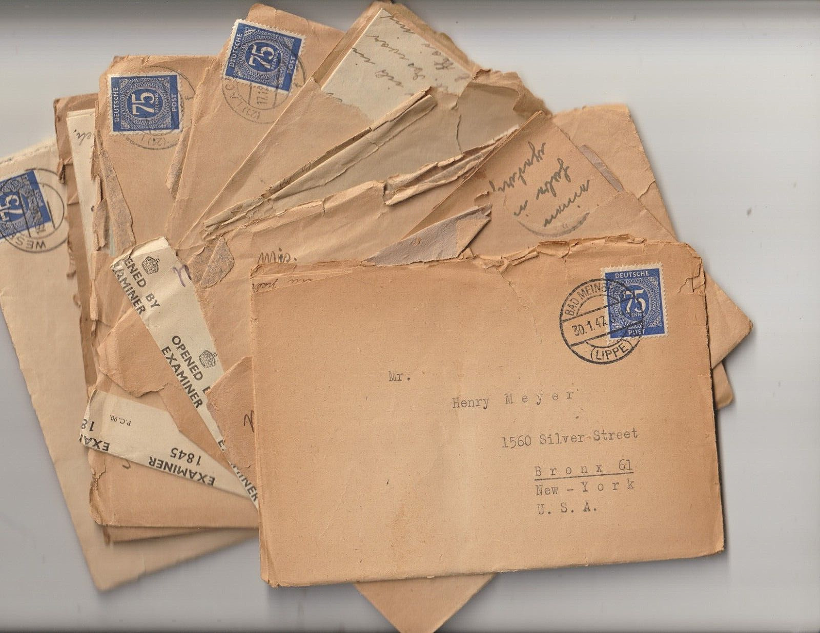 Germany to US Collection Historical Letters Post WW2 1946-47 Allied British Zone