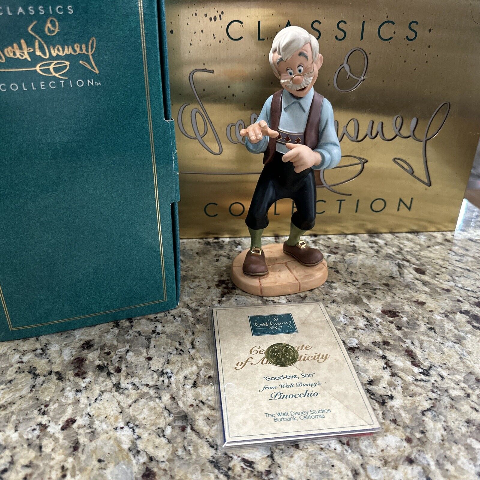 WDCC Disney Geppetto From Pinocchio Good-Bye Son 1996 With Box + COA
