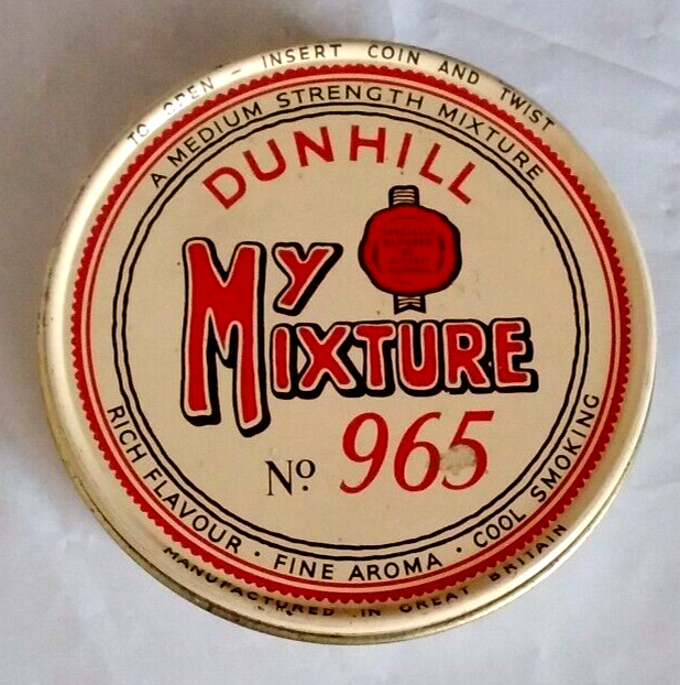 Vintage DUNHILL My Mixture No.965 rare empty pipe tobacco tin 3/4 oz.