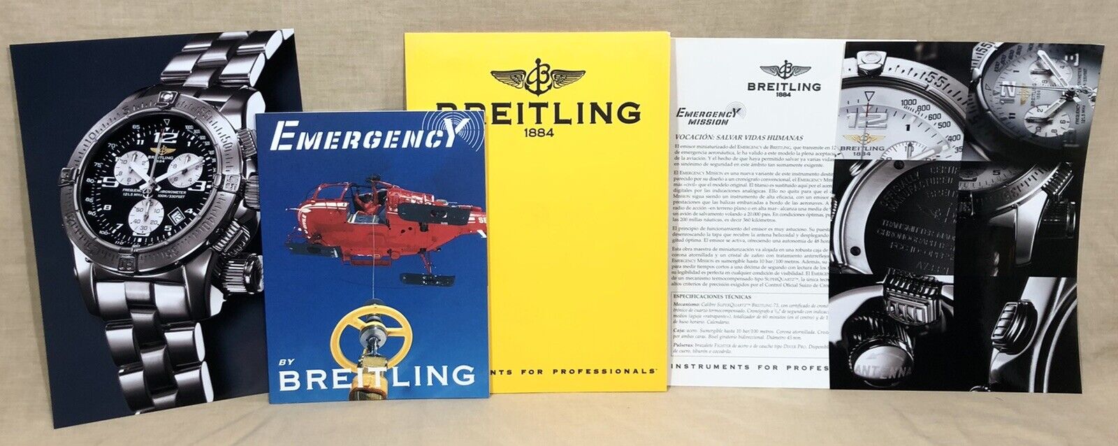 BREITLING 2002 Emergency Kit Book HD Photos Poster CD DVD Spanish Español OEM /