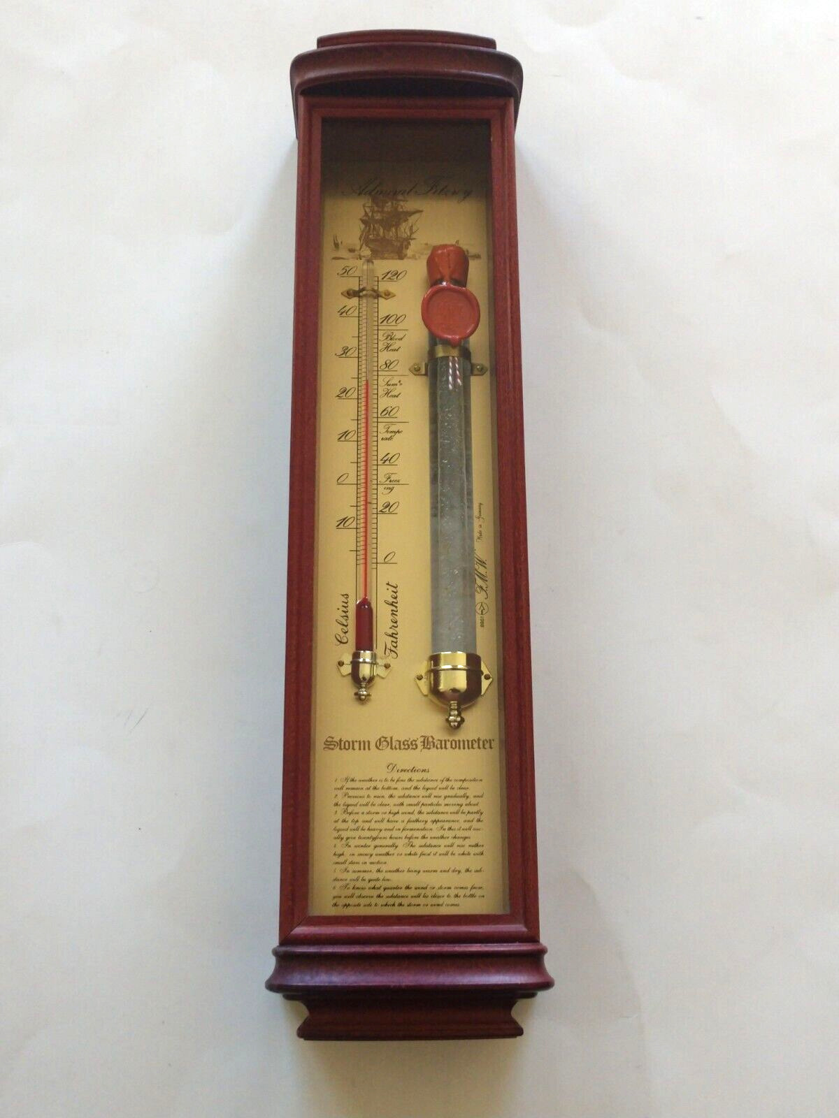 Admiral Fitzroy 18” Tall Vintage Original Storm Glass Barometer # 8951 Germany