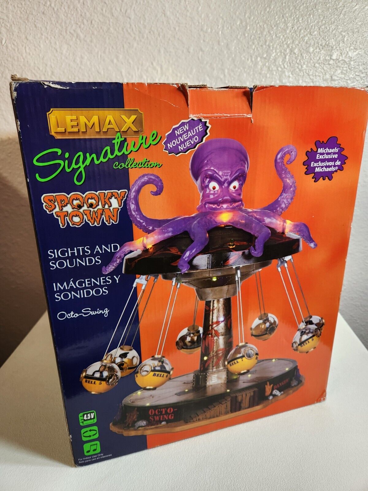 Lemax OCTO-SWING SPOOKY TOWN Halloween Carnival Ride Rare Retired 2011 see VIDEO