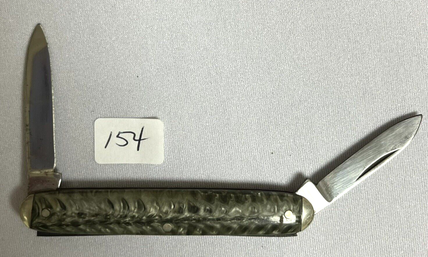 Vintage Keen Kutter KK80 Dual Blade Green Folding Pocket Knife (#154)