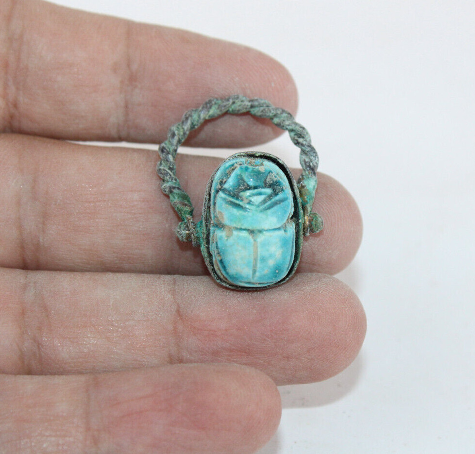 RARE ANCIENT EGYPTIAN ANTIQUE Special Ring Old Pharaonic Scarab (B+0)