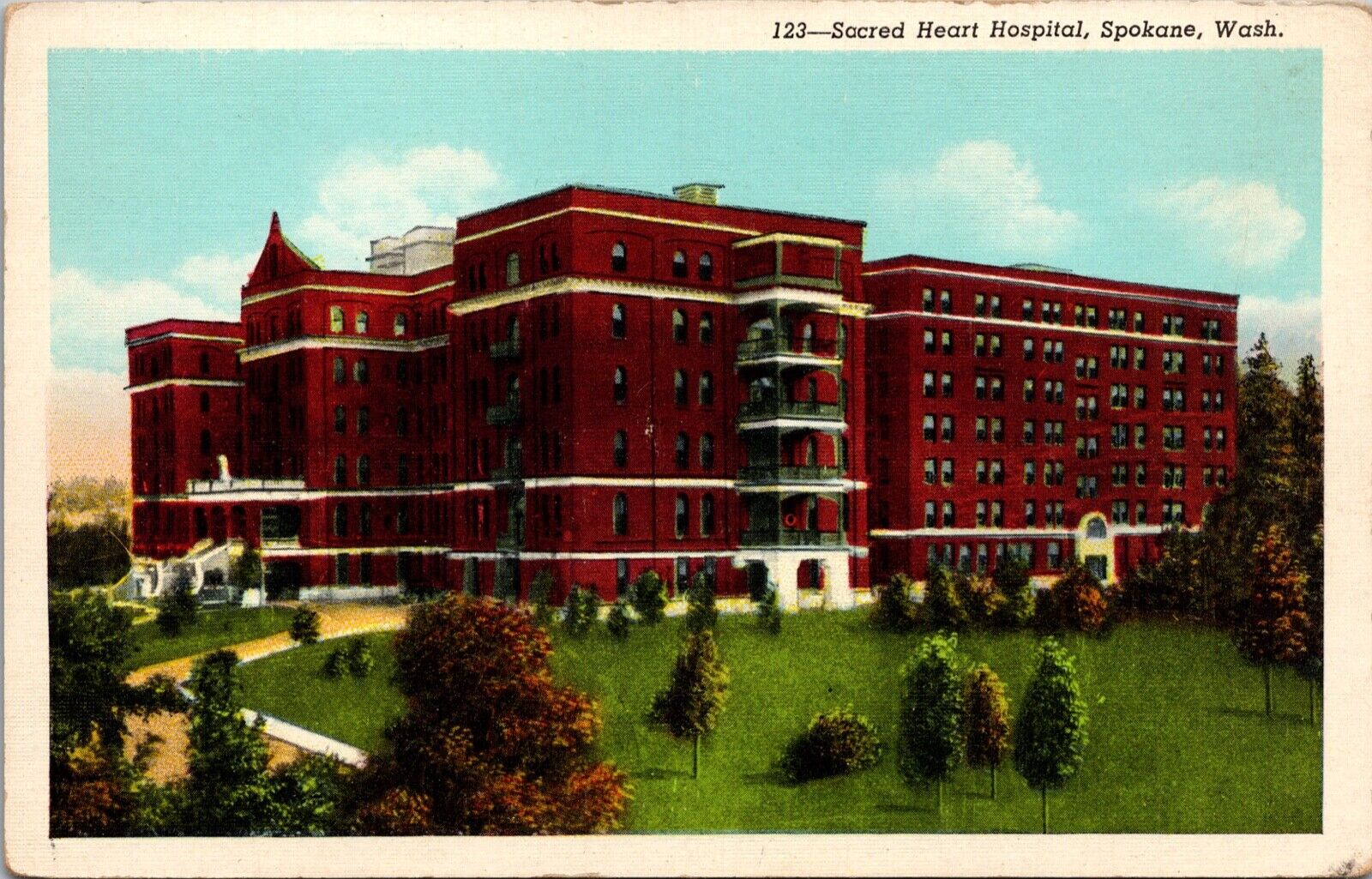 SPOKANE, WA Postcard - 123 SACRED HEART HOSPITAL WASH
