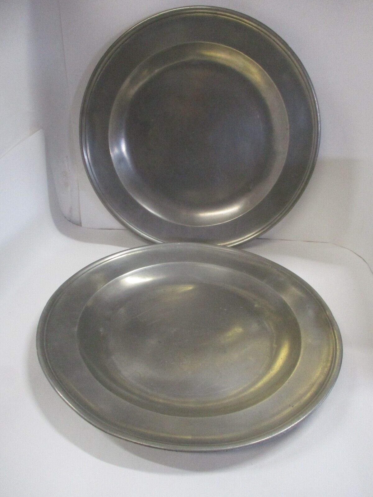 2 Circa 1820's Townsend & Compton Antique Pewter Chargers