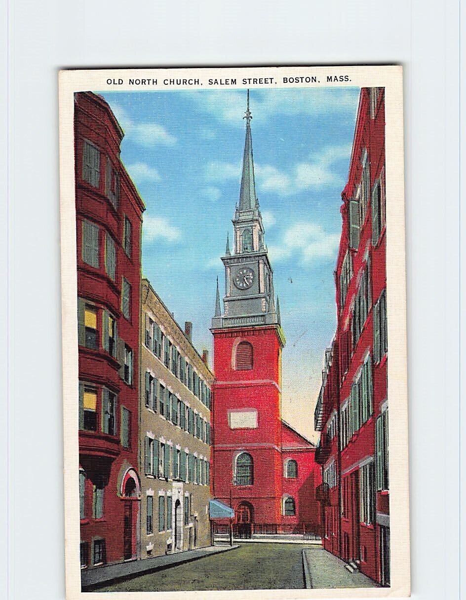 Postcard Old North Church, Boston, Massachusetts