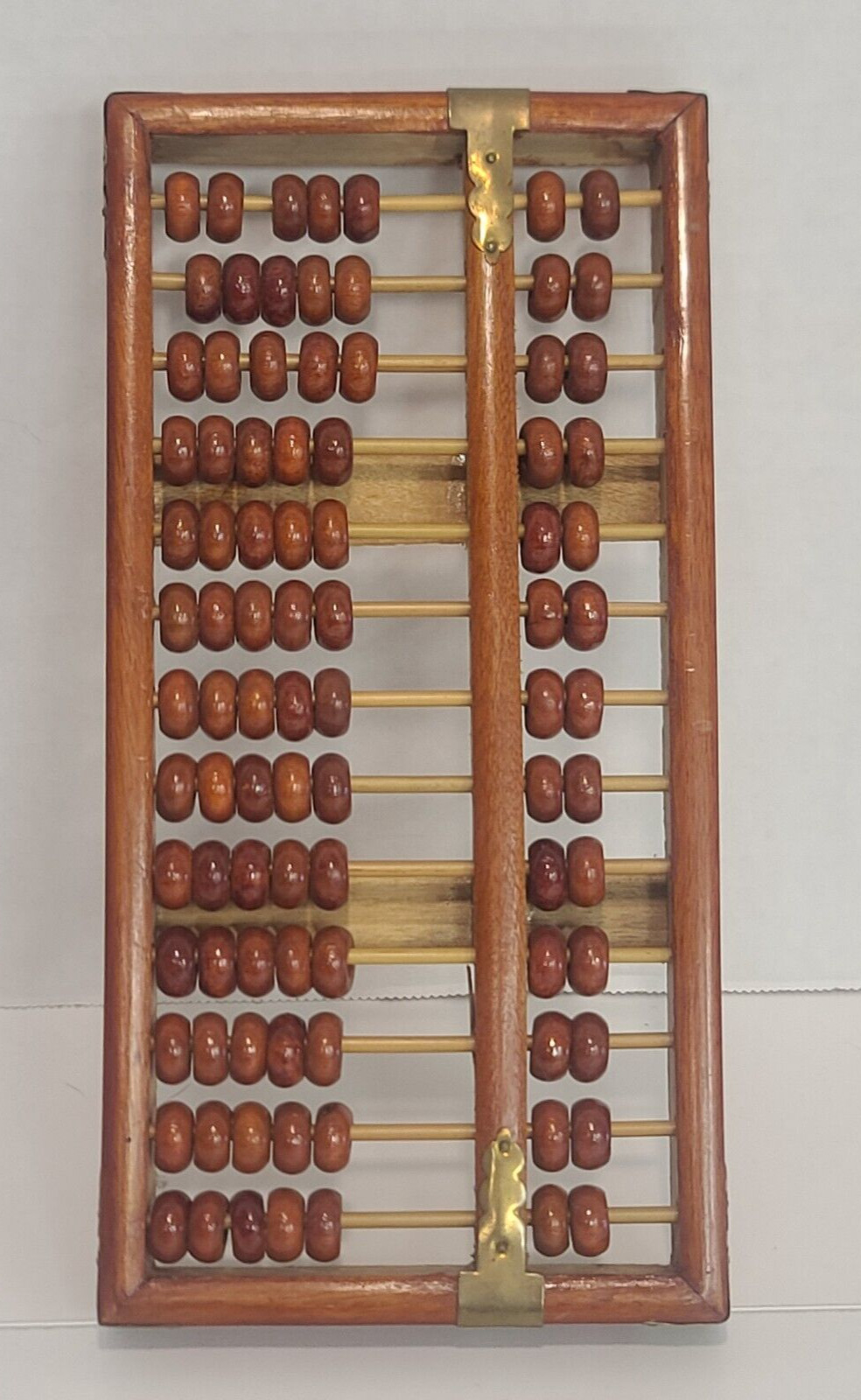 Vintage Chinese Abacus Lotus Flower Brand Huanghuali Wood 13 Rods 91 Beads
