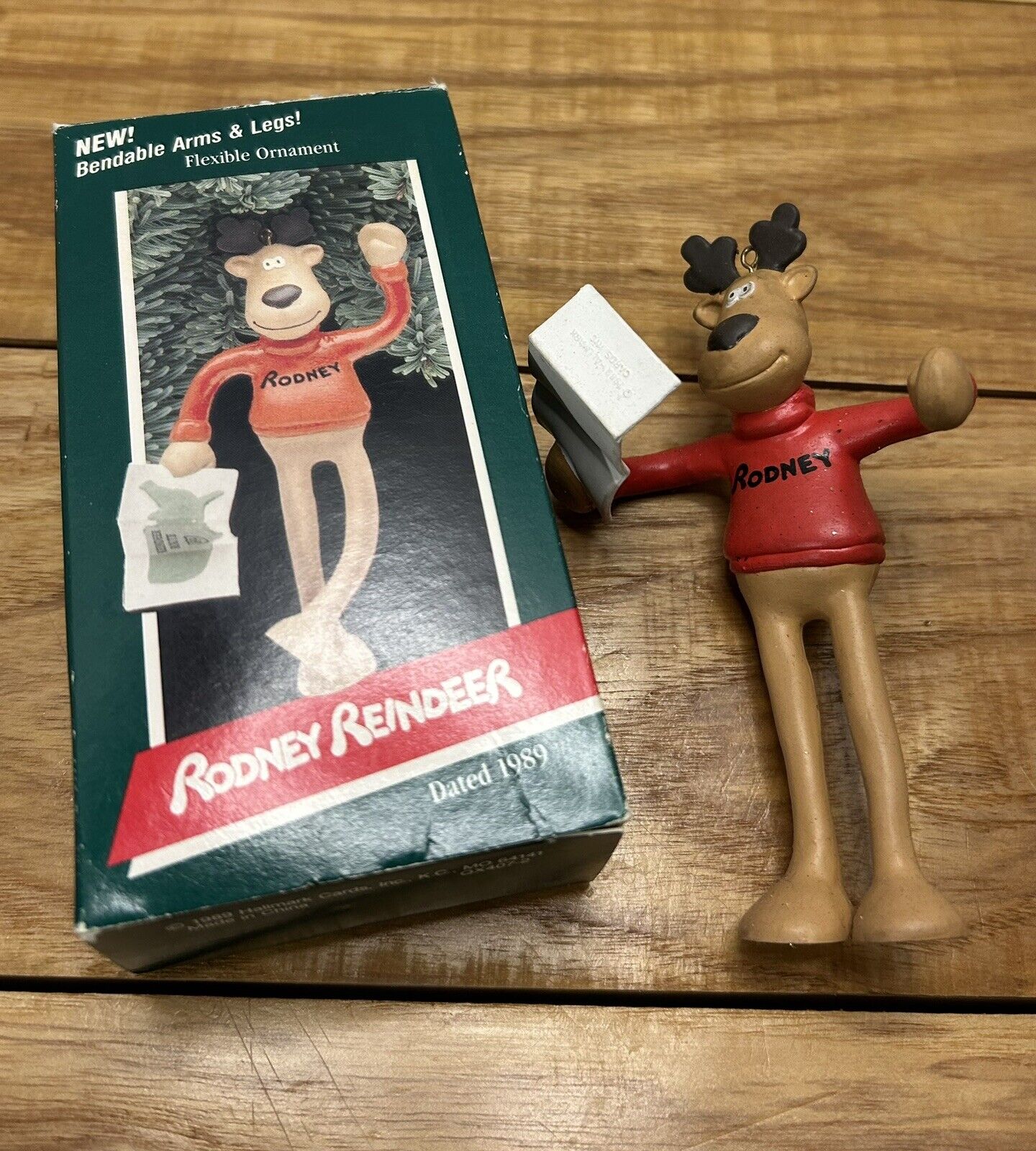 Vintage Hallmark Ornament Rodney Reindeer Bendable Arms & Legs 1989