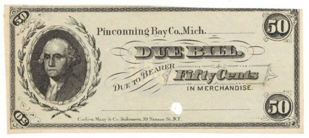 50 or 25 Cents Due Bill - Americana - Miscellaneous