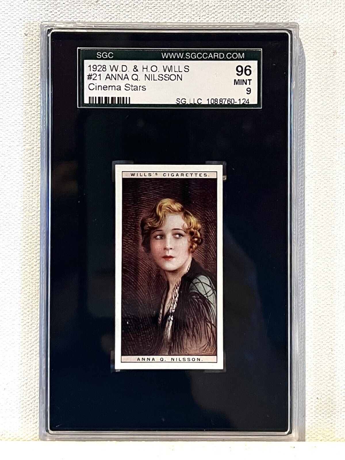 1928 WD & HO Wills #21 Anna Q Nilsson Cinema Stars SGC 96 MT