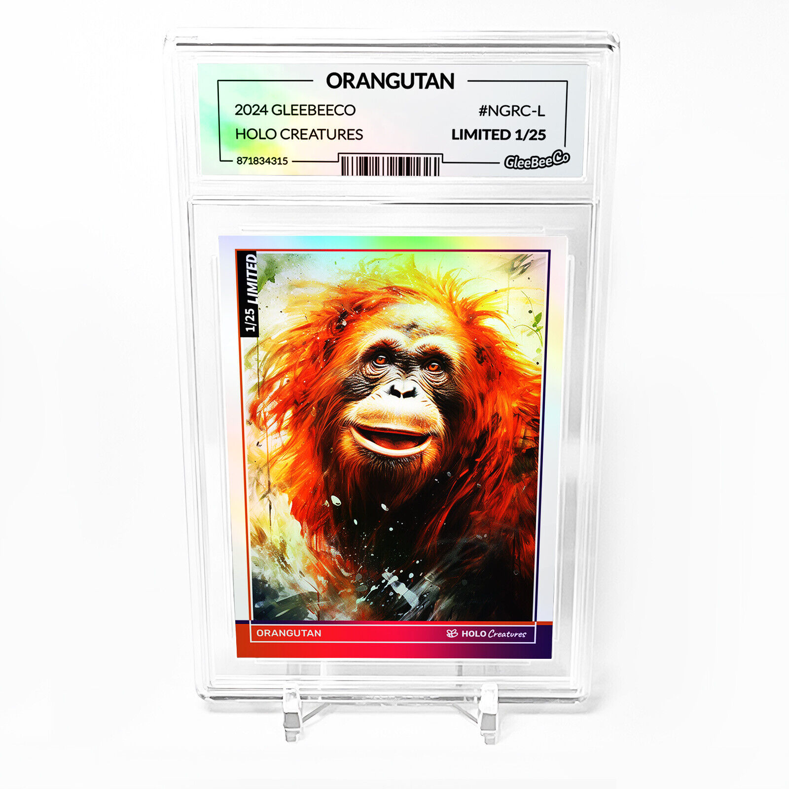 ORANGUTAN Card 2024 GleeBeeCo Holo Creatures Great Ape #NGRC-L /25 Made STUNNING