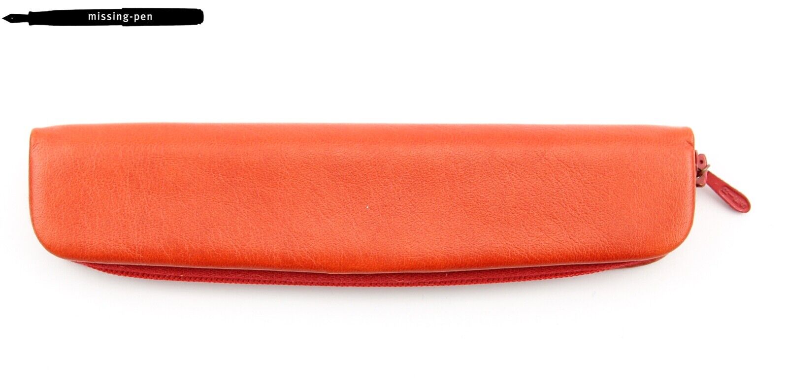 Kübler Genuine Zipper Leather Case / Etui in Red for 1 Pen / Made in Germany