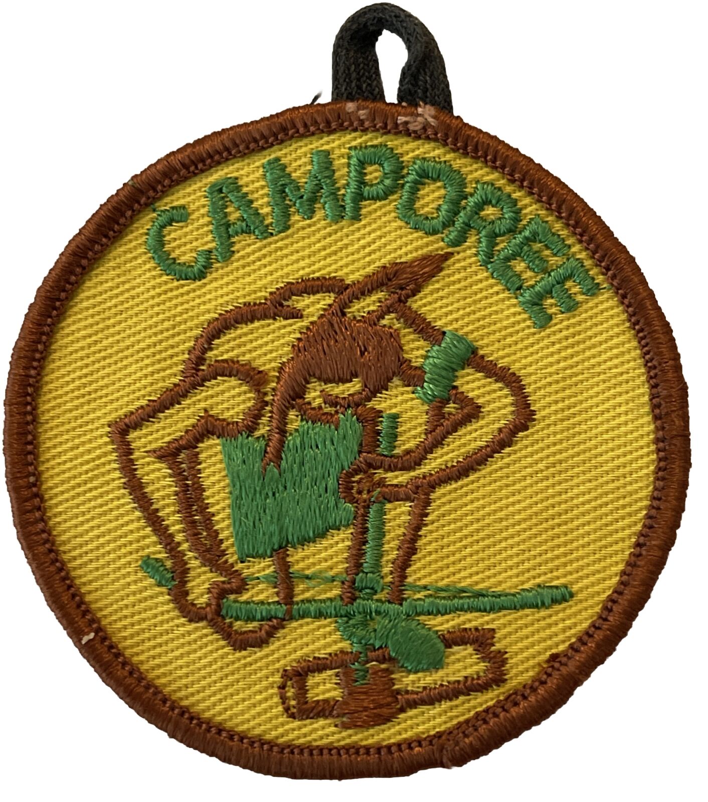 BSA Patch Generic Camporee Boy Scouts Indian Embroidered Badge Loop Emblem Vtg