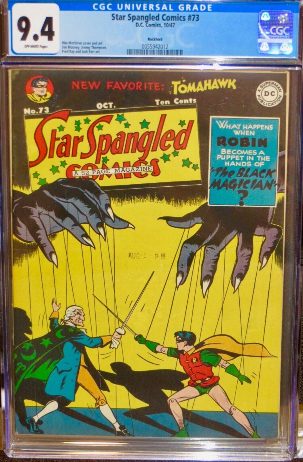 Star Spangled Comics #73 CGC. Early Robin Story. Rockford Pedigree