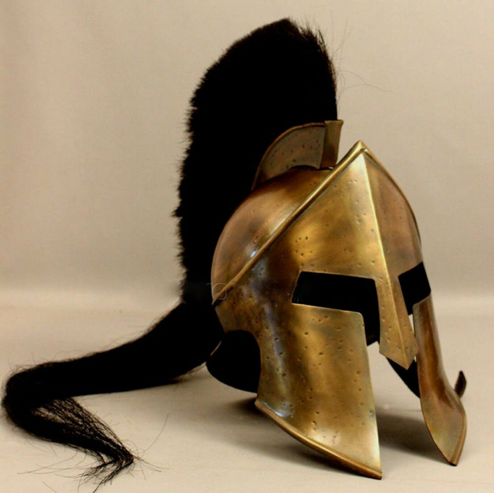 Medieval Wearable Brass King Leonidas 300 Spartan Helmet Movie Antique  Costume