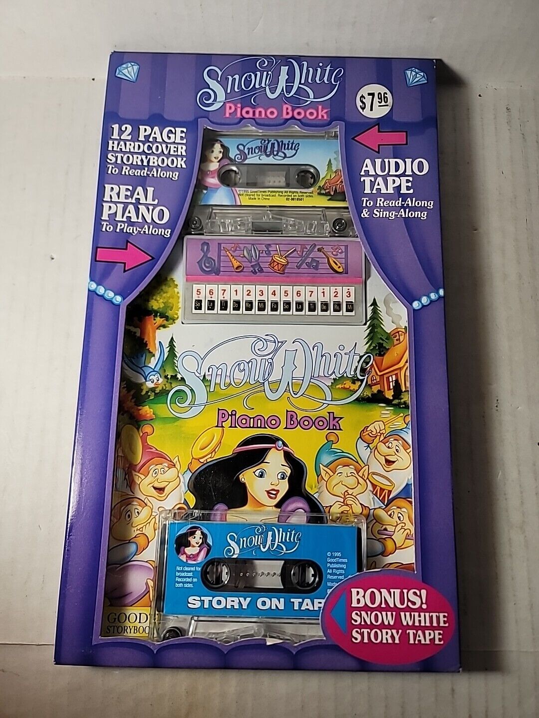 Snow White Real Piano Storybook Audio Tape Cassette Goodtimes Publishing Disney 