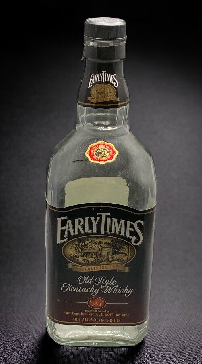 Old Style Kentucky Whiskey Early Times 1 Liter Empty  Bottle Distillery 354