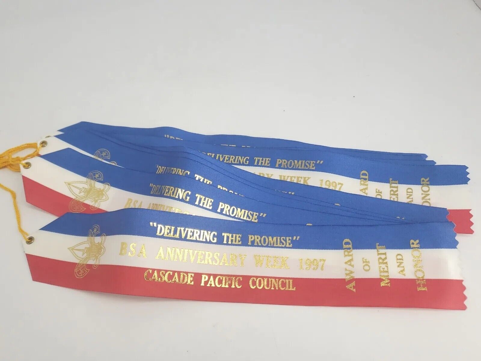 Vintage 1997 Boy Scout USA Award Of Merit And Honor Satin Ribbons lot of 10 New