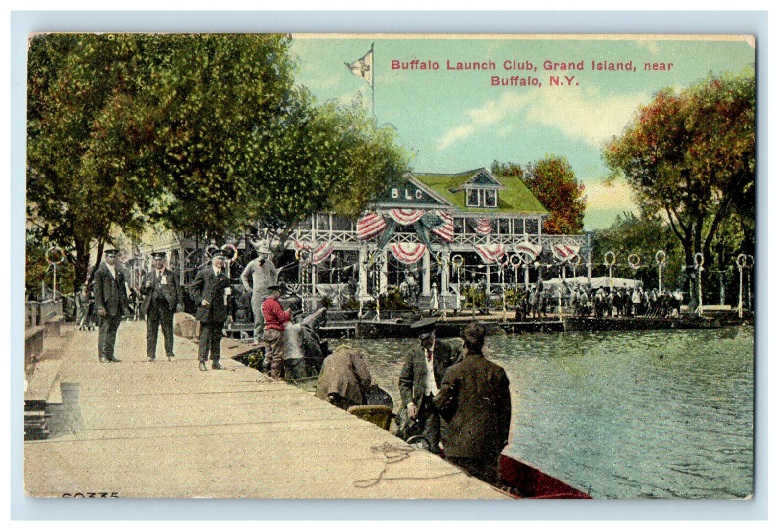 c1910\'s Buffalo Launch Club Grand Island Near Buffalo New York NY Postcard