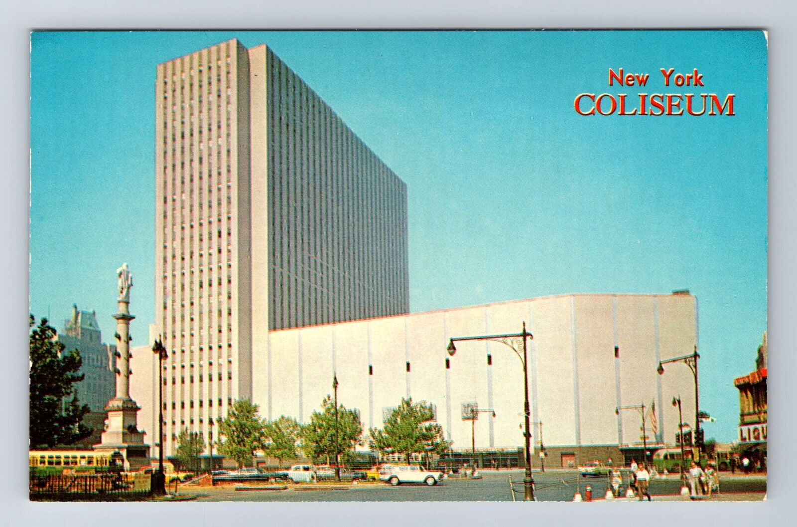 New York City NY-The Coliseum, Broadway At Columbus Circle, Vintage Postcard