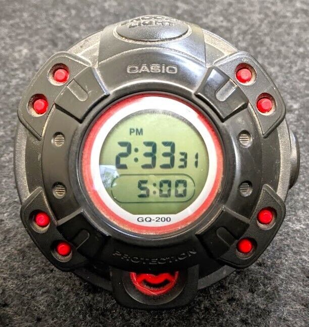 Rare CASIO GQ-200 Muscle Watch G-SHOCK  Alarm Clock Vintage Operation Confirmed