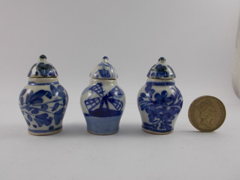 Antique Vintage Chinese Miniatures Dollhouse Furniture Vase Jar Pot Lot Doll Kit