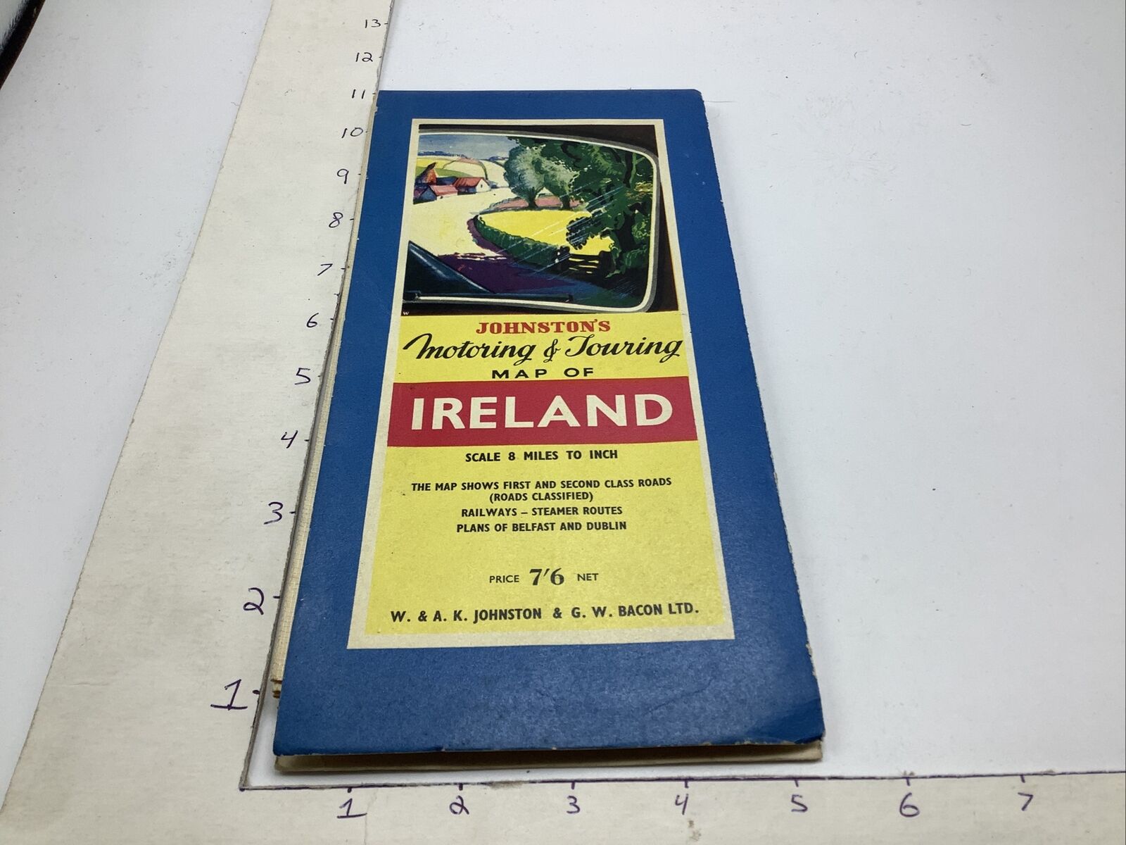 vintage Map: Johnston\'s Motoring & Touring ma of IRELAND