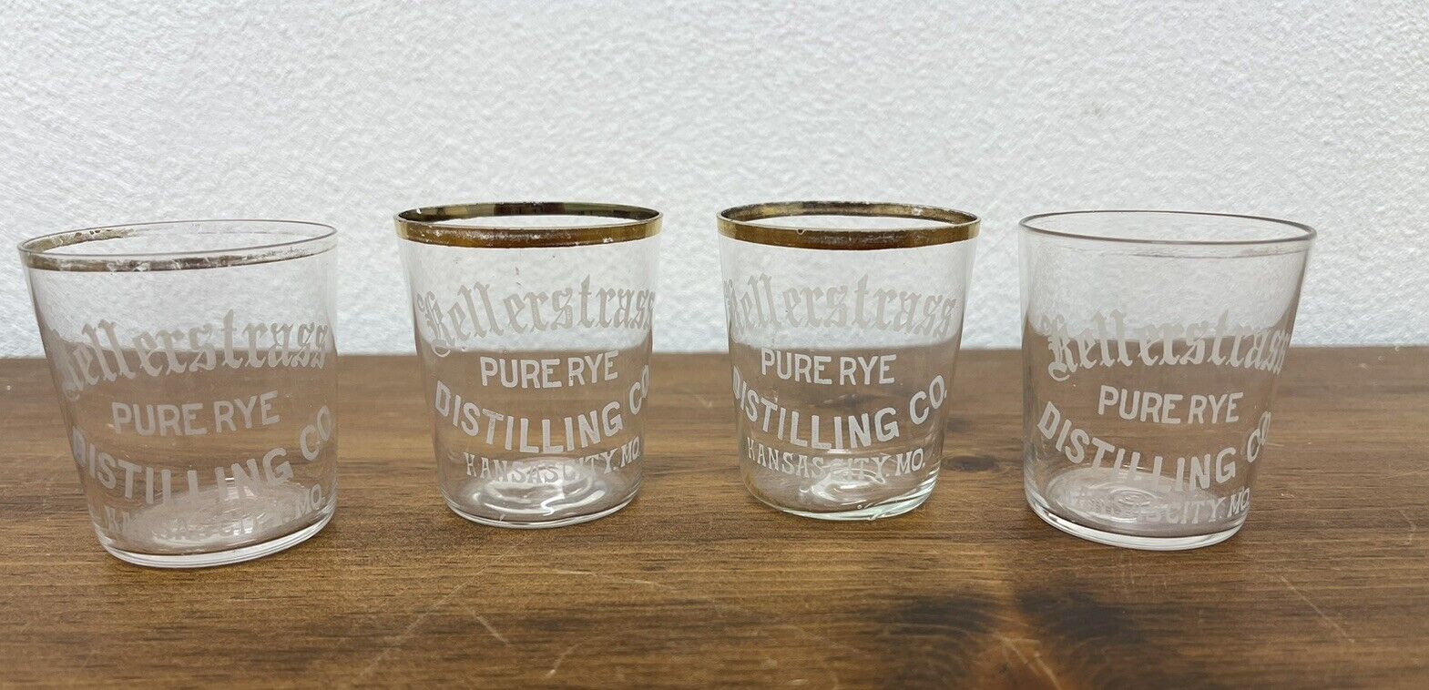4 KELLERSTRASS DISTILLING Co Kansas City MO Pre Pro Shot Glass Whiskey etched
