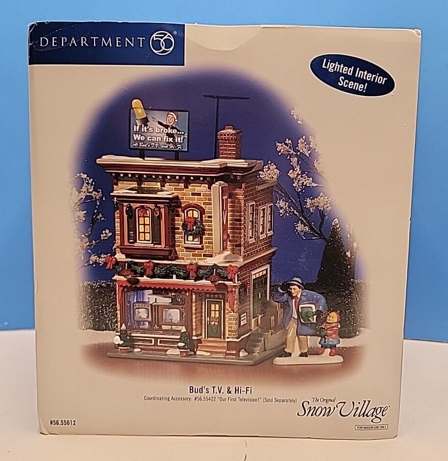 Department 56 Snow Village Buds T.V. and Hi-Fi - 56.55612