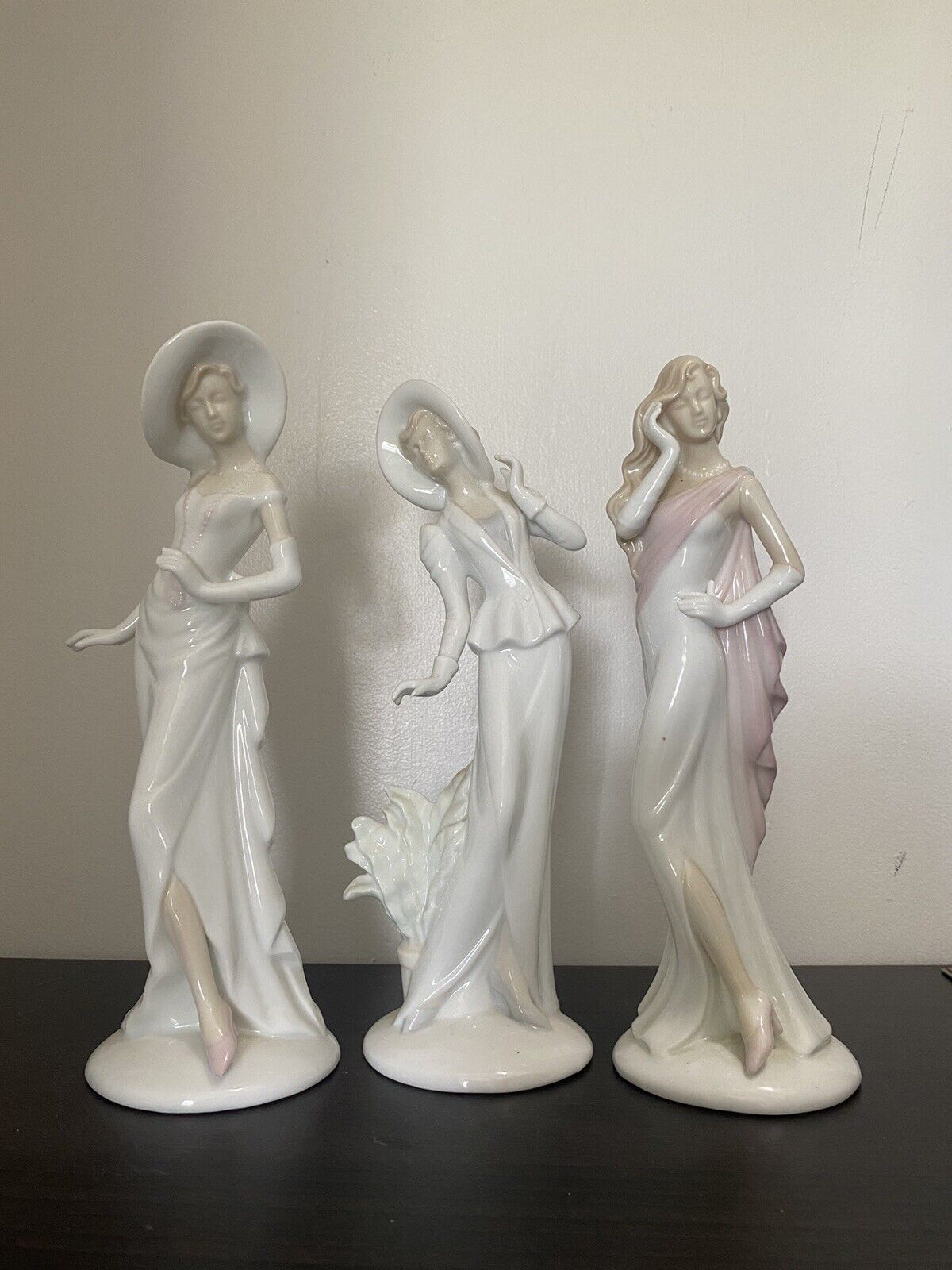 Lot 3 Beautiful Women by Price Products Figurine Muted Baby Pink Vintage Collect