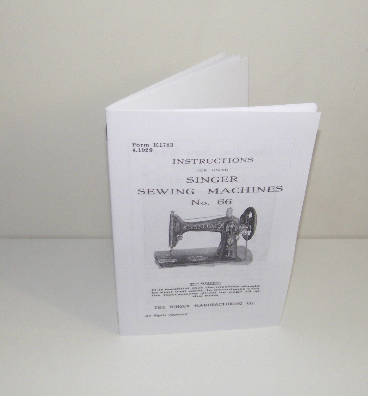Singer 66 Sewing Machine  Instruction  Reproduction also Attachment Instructions