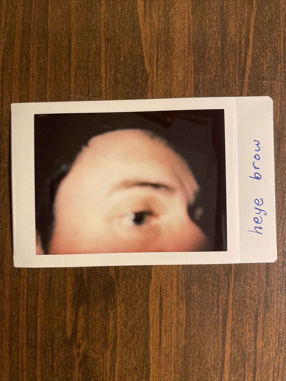 Original Polaroid Photo Man Eye Close Up Eyebrow Instax 2010s