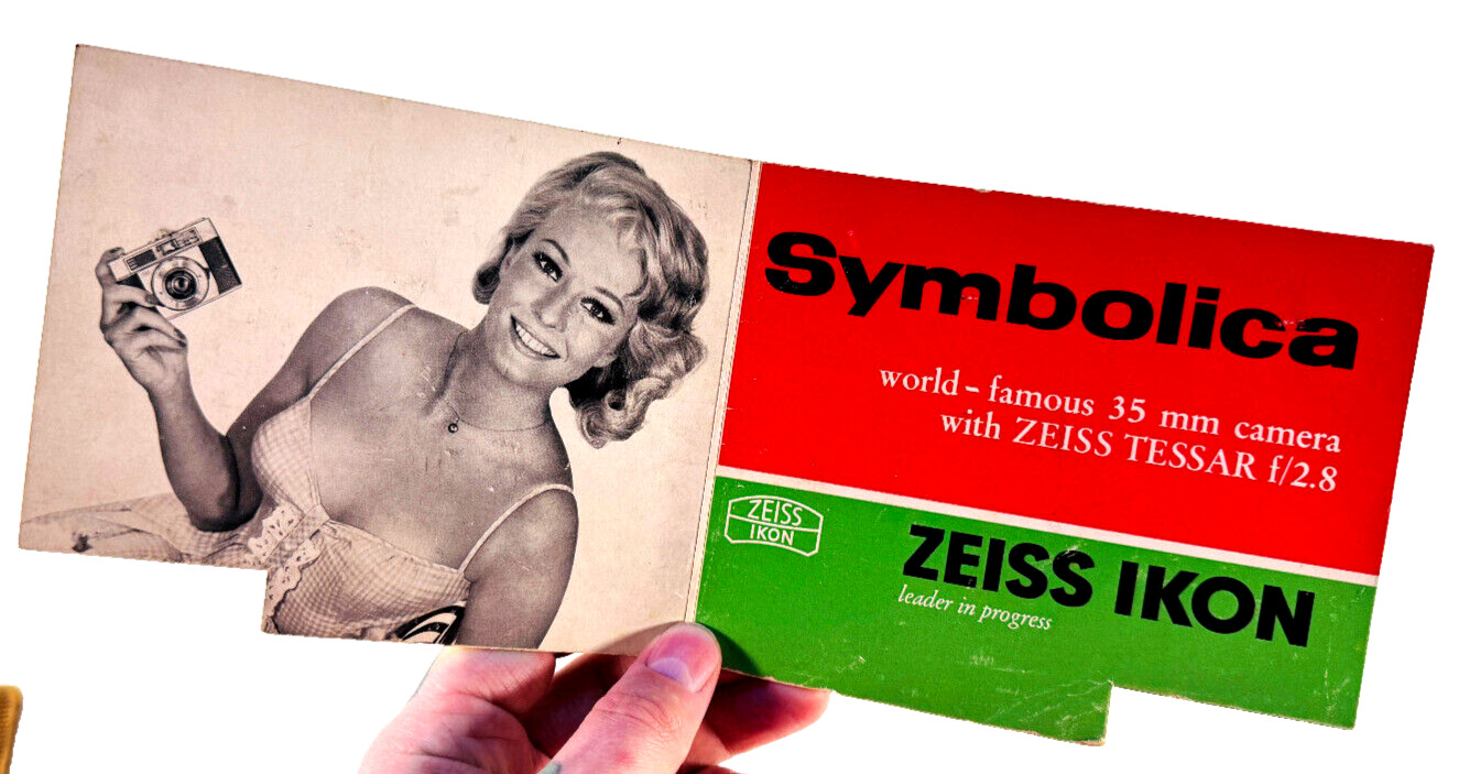 vtg Zeiss Ikon Symbolica Camera Store Box Sign display ephemera