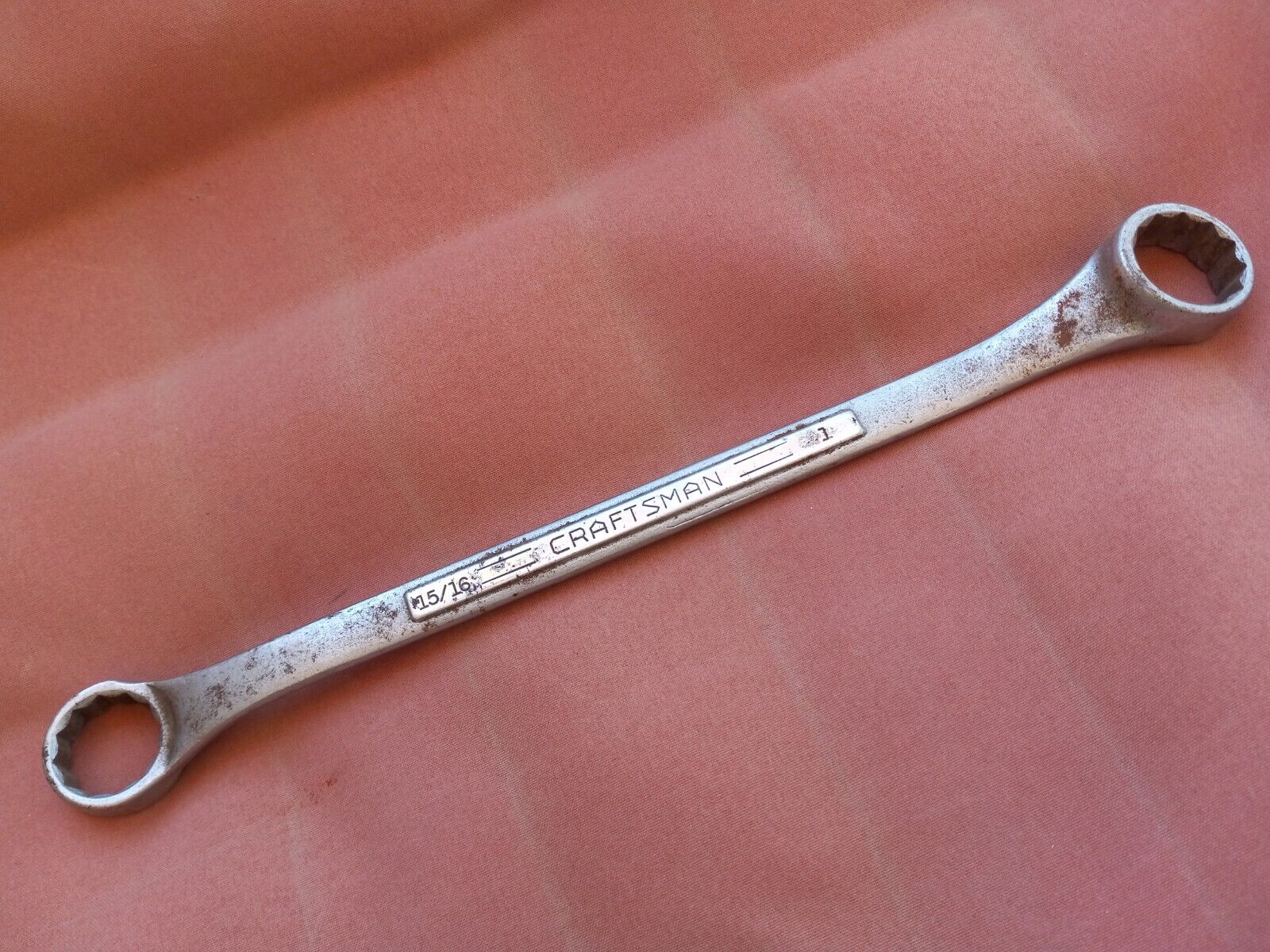 Vintage Craftsman 15/16\'\' x 1\'\' Offset Double Box End Wrench Forged USA Tool
