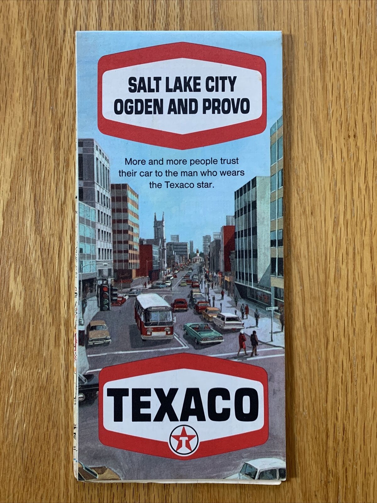 Texaco Map Salt Lake City Ogden Provo Utah 1969 Gas Oil Folding Touring Street